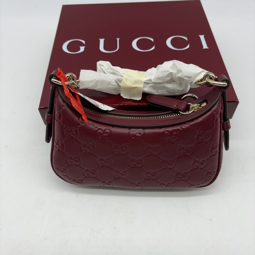 Gucci Emblem Leather Shoulder Bag